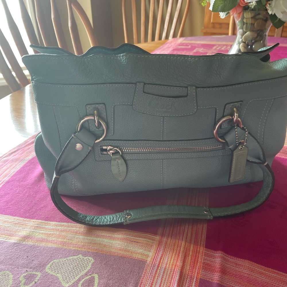 Coach Teal Green Leather Satchel